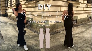 DIY Bodycon Maxi Dress  Sewing Tutorial  Pattern  Slip Dress  SKIMS inspired  SEW IT IN 3 HOURS [upl. by Idram]