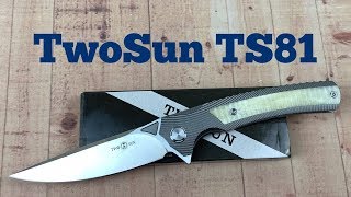 TwoSun TS81 Titanium framelock flipper knife Wong design The best TwoSun knife ever [upl. by Arayk831]