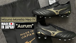 Mizuno Morelia Neo IV Beta Japan Aurum  Sergio Ramos Boot unboxing  on Feet [upl. by Polito656]