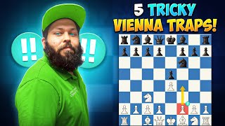 The 5 Ultimate Vienna Chess Traps  Tactics and Tricks [upl. by Nevur]