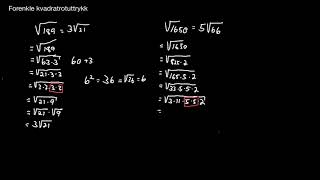 Forenkle kvadratrotsuttrykk [upl. by Lyns]