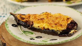 GreekStyle Stuffed Eggplant Melitzanes Paputsakia Updated [upl. by Htiffirg]