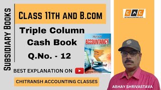 Triple Column Cash Books Subsidiary Books Three Column Cash Books Class 11th and BCom [upl. by Darbee]