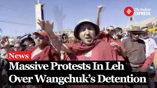 Protests Erupt in Leh Against Detention of Activist Sonam Wangchuk In Delhi [upl. by Areikahs]