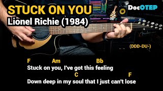 Stuck on You  Lionel Richie 1984 Easy Guitar Chords Tutorial with Lyrics [upl. by Riella]