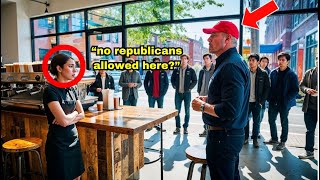 Coffee Shop Refuses to Serve Republican Man After Seeing His MAGA Hat Unaware That He Owns The Shop [upl. by Leviram]