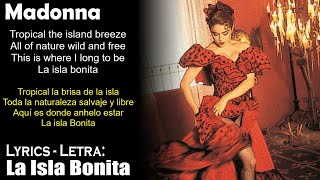 Madonna  La Isla Bonita Lyrics EnglishSpanish InglésEspañol [upl. by Naujed491]