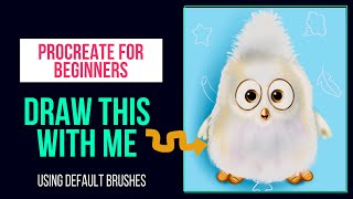 PROCREATE drawing tutorial EASY for BEGINNERS  using DEFAULT brushes [upl. by Courtund]