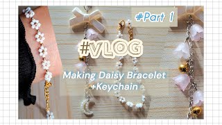 VLOG Making Daisy Bracelet  Keychain Part 1  Hy Chic [upl. by Lilak]