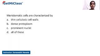 Meristematic cells KCET 11th Plant Growth and Development [upl. by Ordnasil]