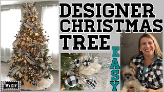 How to decorate a Designer Christmas Tree  Ribbon on Christmas Tree  EASY [upl. by Ppilihp577]