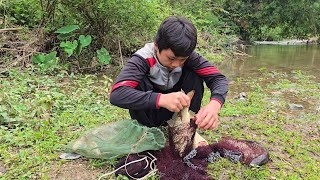 Full video 100 days of an orphan boy living in a fishing hut making a living by trading [upl. by Cliff]