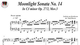 Moonlight Sonata No 14 C Sharp minor Op 27 No2 Mov3  Ludwig van Beethoven Piano Sheet Music [upl. by Eliades]