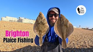 UK Beach Fishing Plaice Fishing Brighton Beach With Wayne Gem Steve amp Stuart 4K [upl. by Sancho]