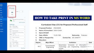 How to print in MS Word  MS Word Tutorial [upl. by Vano]