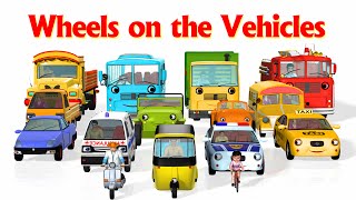 Wheels On The Bus Go Round And Round Vehicles 2  3D Nursery Rhymes amp Songs for Kids [upl. by Olegnaid]