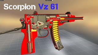 How Scorpion VZ 61 Works Animation Of Operation Of VZ 61 Scorpion Detailed Overview [upl. by Dnalrag]