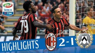 Milan  Udinese  21  Highlights  Giornata 4  Serie A TIM 201718 [upl. by Ylevol716]