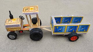 How to make Matchbox Tractor at Home  Diy Mini Tractor  Mini Tractor Science Project [upl. by Chandless639]