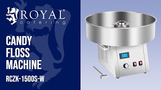 Candy Floss Machine Royal Catering RCZK1500SW  Product presentation 10010548 [upl. by Nylzaj]