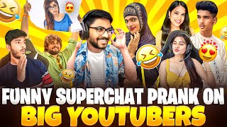 FUNNY 😂SUPERCHAT 💸 PRANK ON ❤ BIG YOUTUBERS 👑  TELUGU  msu superchat [upl. by Atikan]