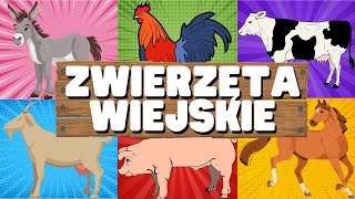 ZWIERZĘTA WIEJSKIE DLA DZIECI  Zwierzęta na wsi dla dzieci Poznaj odgłosy zwierząt 🐄🐖🐓 [upl. by Osnofedli114]