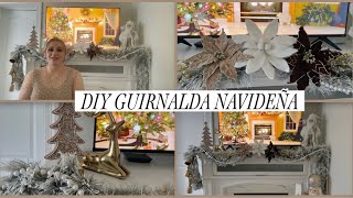 Còmo hacer una guirnalda Navideña para decorar una chimenea te explico paso a paso DIY guirnalda2024 [upl. by Hadeis]