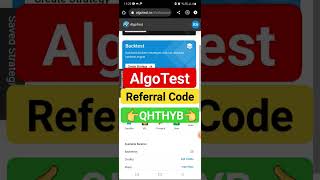 Algotest Referral Code is quotQHTHYBquot Use this code Get ₹1200 Sign up Bonus amp Start algo trading online [upl. by Annawaj558]