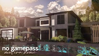 No Gamepass Modern Home  Roblox  Bloxburg House build  Speedbuild [upl. by Okime]