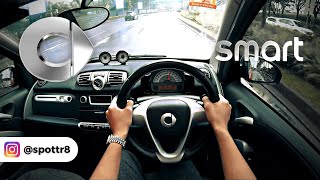 NYOBAIN MOBIL MUNGIL SUPER LANGKA  2010 Smart Fortwo  POV Driving INDONESIA by spottr8 [upl. by Elleirbag]