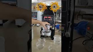 32OZ cup seaing machine117MM cup sealing machine115MM cup sealing machineplastic cup sealer [upl. by Gilliam174]