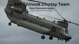 RAF Chinook Role Demomstration  Cosford Airshow 2024 [upl. by Nodyroc]