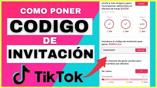 😱 Como Poner el CODIGO de Invitación de TIK TOK PARA 𝗚𝗔𝗡𝗔𝗥 𝗗𝗜𝗡𝗘𝗥𝗢 💰💸 [upl. by Bromleigh]