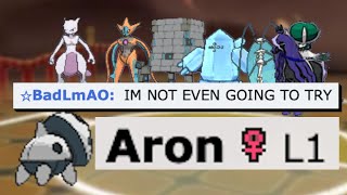 Level 1 Aron SHUTS DOWN TOXIC RACIST HOMOPHOBE on pokemon showdown [upl. by Sucramej]