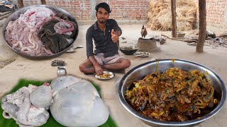 बकरे की पचौनी बनाने का सही तरीका देहाती स्टाइल में  goat intestine gravy in village style cooking😋 [upl. by Iline]