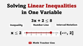 Solving Linear Inequalities in One Variable  Inequality Number Line and Interval Notation [upl. by Jotham679]