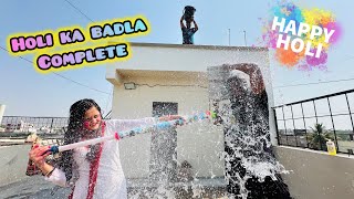 🤣Holi Prank On Papa Gone Right Le Liya Badla Grand Dhuliwandan Celebration wit Girls Bindass Kavya [upl. by Shirah4]