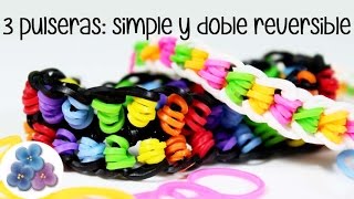 Como Hacer Pulseras de Gomitas FACIL Pulseras de Ligas Rainbow Loom DIY Tutorial Pintura Facil [upl. by Moyer]