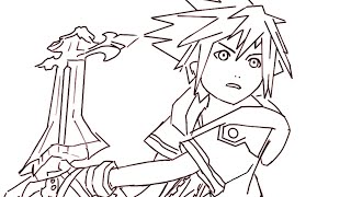 Sora vs Roxas Kingdom Hearts 2 Anime [upl. by Ecirtap257]