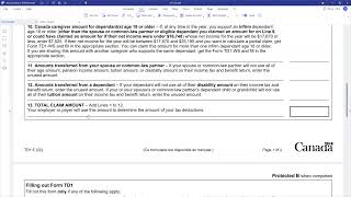 How to fill out a TD1 form BC and Federal [upl. by Htrowslle]