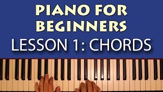 Piano Lessons for Beginners Part 1  Getting Started Learn some simple chords [upl. by Aicilram]