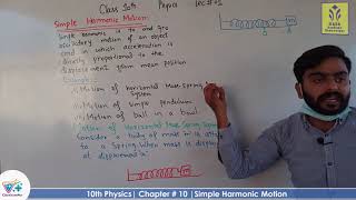 Simple Harmonic Motion  Chapter 10  Physics Class 10th  Lec 1 [upl. by Neroc542]