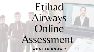 Etihad Cabin Crew  online Assessment [upl. by Atsilac765]