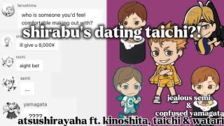 shirabu’s dating taichi  bonus  haikyuu texts  kardashian spoof skit  volleyball mfs part 3 [upl. by Karola]