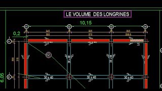 calculer la quatité de béton dans les langrines avec autocad [upl. by Marybella]