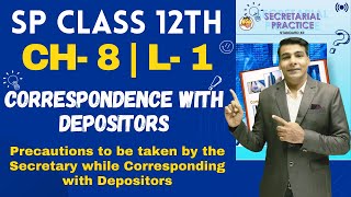 SP Class 12th  Chapter 8  Correspondence with Depositors  Lecture 1  Prof Ajay Vyas [upl. by Drue]