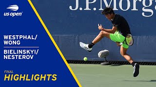 Boys Doubles Final  WestphalWong vs BielinskyiNesterov Highlights  2021 US Open [upl. by Yelrahs380]