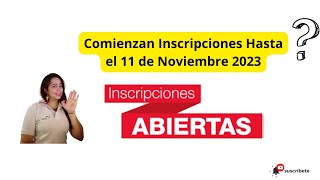 🔴Inscripciones Habilitadas Hasta el 11 De Noviembre Aplica para Todas las Familias [upl. by Sukramaj]