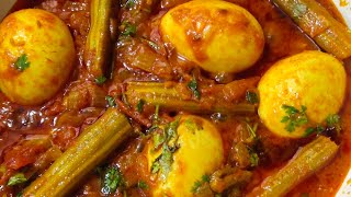 How To Make Drumstick Egg Curry In Telugu  కోడిగుడ్డు ములక్కాడ కూర  Egg Drumstick curry [upl. by Donelu]