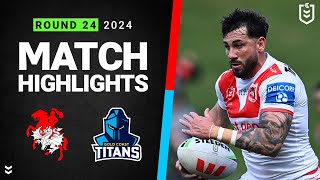 NRL 2024  Dragons v Titans  Match Highlights [upl. by Awram856]